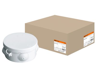 Распаячная коробка ОП D85х40мм, крышка, IP54, 4вх. TDM SQ1401-0102