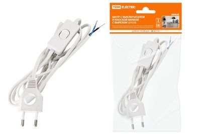 Удлинительные шнуры c выключателем и плоской вилкой с вырезом