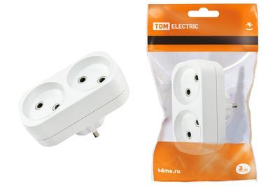 Аксессуары - Блоки розеточные (двойники, тройники) - цвет белый/черный