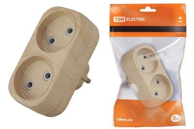 Аксессуары - Блоки розеточные (двойники, тройники) "ЭКО" (сосна)"