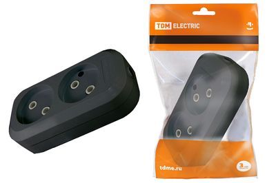 Аксессуары - Колодки розеточные - цвет черный