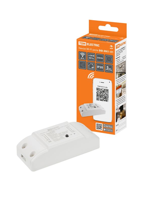 Умное Wi-Fi реле ВФ-МК1-01 (10 А, 1 канал, IP20) TDM