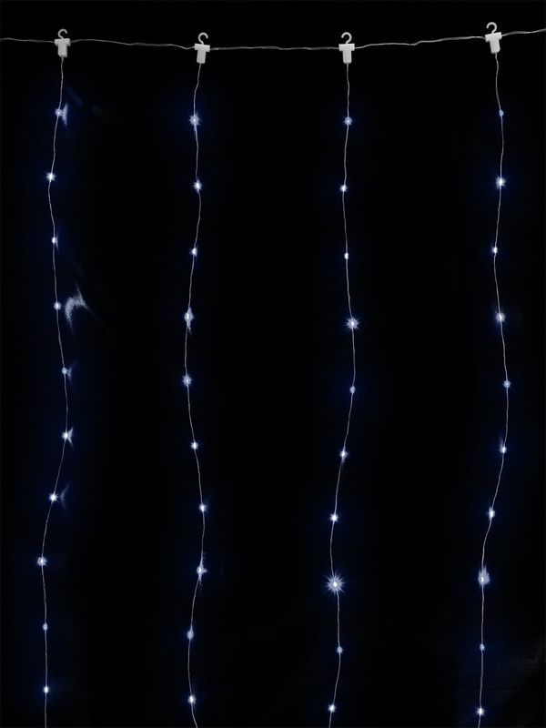 Гирлянда светодиодная "Роса - занавес" 2х2 м, 200LED, белый, ПДУ, USB, IP20, TDM