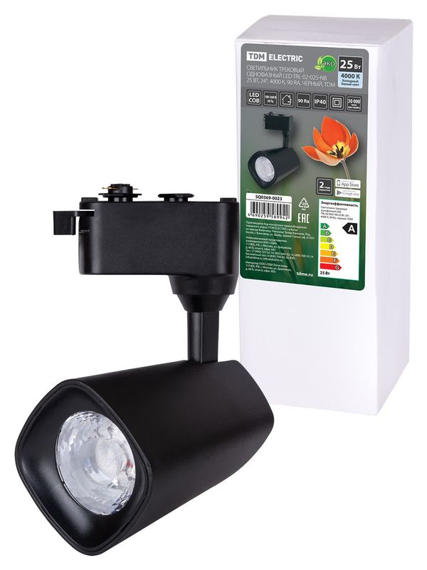Светильник трековый однофазный LED TRL-02-025-NB 25 Вт, 24°, 4000 К, 90 Ra, черный, TDM — изображение 2
