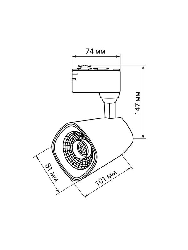 Светильник трековый однофазный LED TRL-02-025-WB 25 Вт, 24°, 3000 К, 90 Ra, черный, TDM