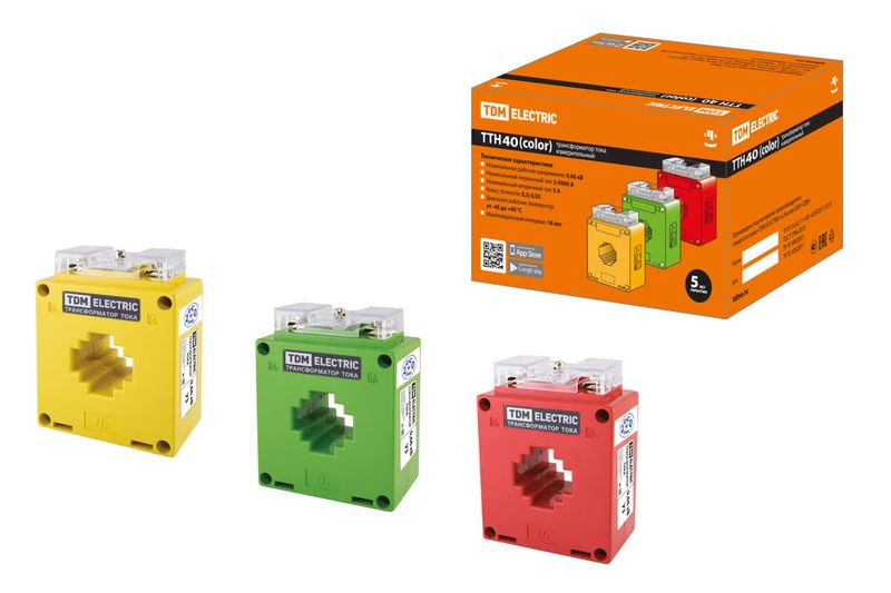 Трансформатор тока измерительный ТТН  40/600/5-5VA/0,5-Р (3 шт., color) TDM