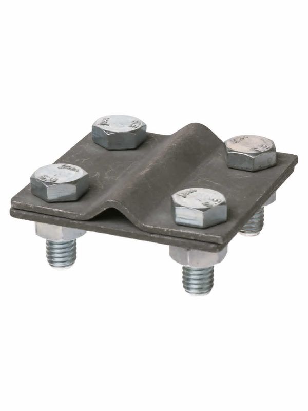 Зажим соединительный 4-х болтовой полоса-прут, полоса 30х4 - прут Ø6-10 мм, термодиффузия (упак. 1 шт.) TDM