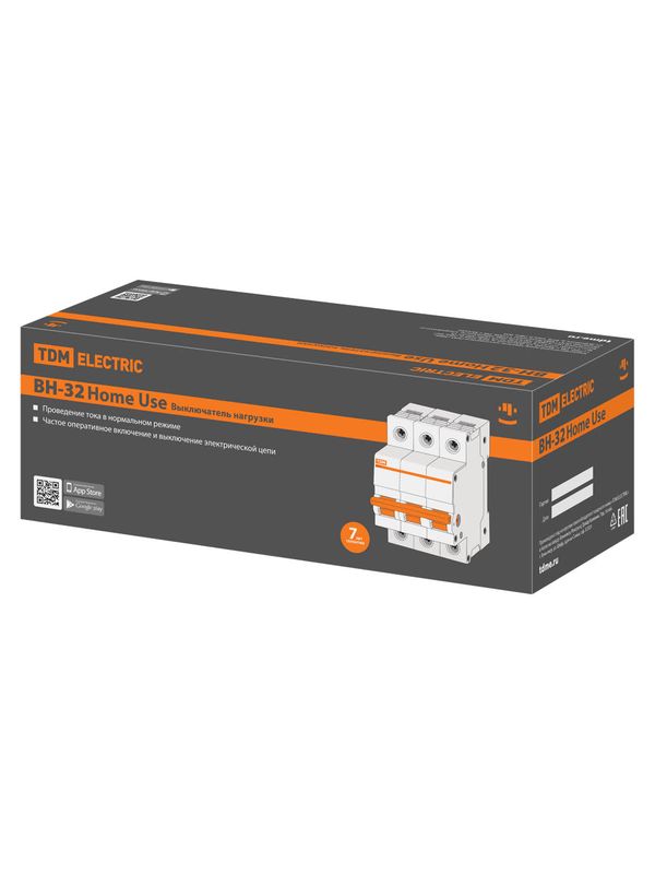 Выключатель нагрузки (мини-рубильник) ВН-32 3P 25A Home Use TDM