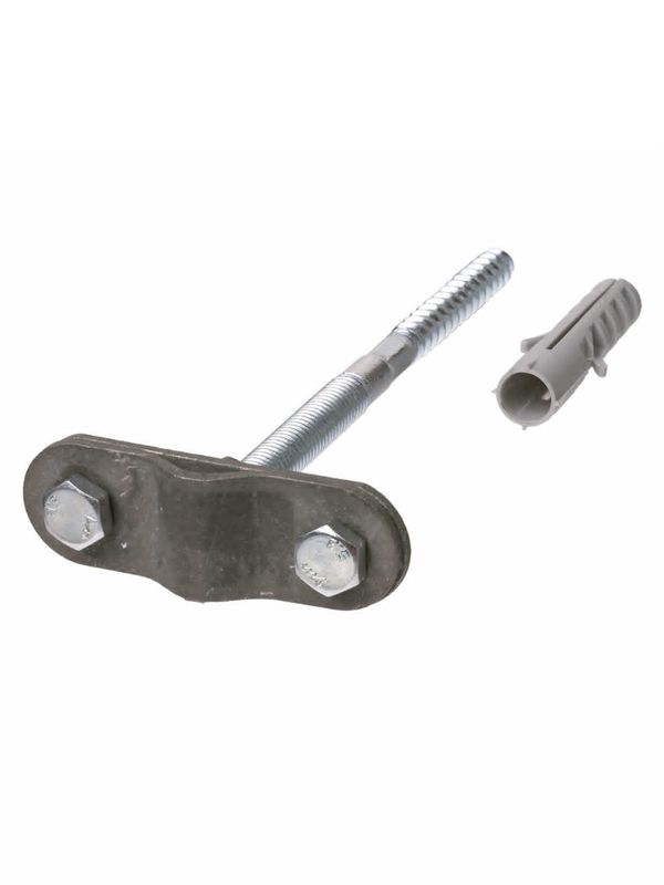 Держатель фасадный для прута Ø6-10 мм длина 120 мм, дюбель, стальной зажим, термодиффузия (упак. 1 шт.) TDM