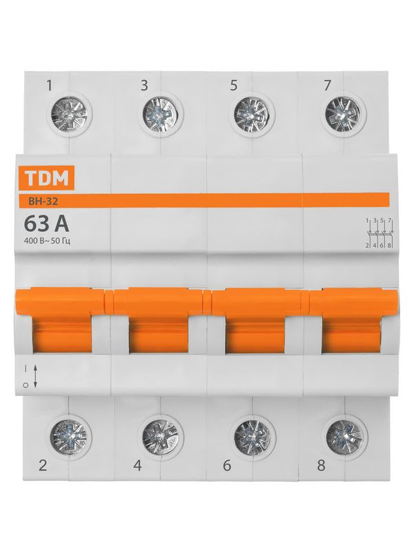 Выключатель нагрузки (мини-рубильник) ВН-32 4P 63A Home Use TDM