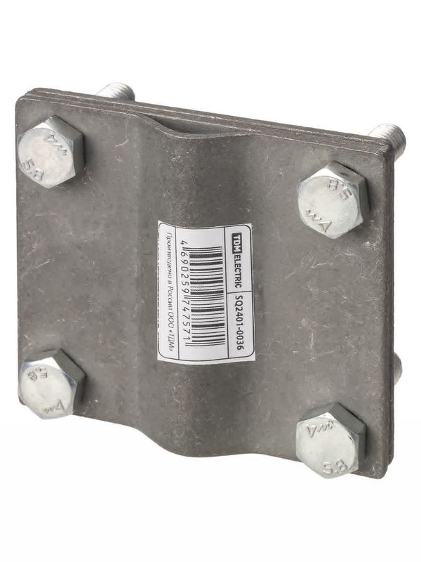 Зажим соединительный 4-х болтовой штырь-полоса, штырь Ø16 - полоса 40х4 мм, термодиффузия (упак. 1 шт.) TDM