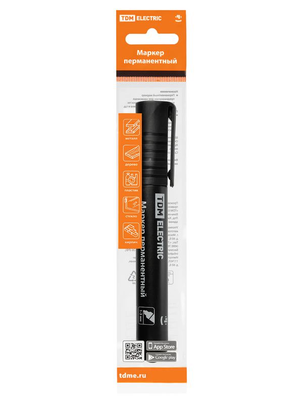 Маркер перманентный 1-3 мм, черный (пакет) круглый наконечник TDM