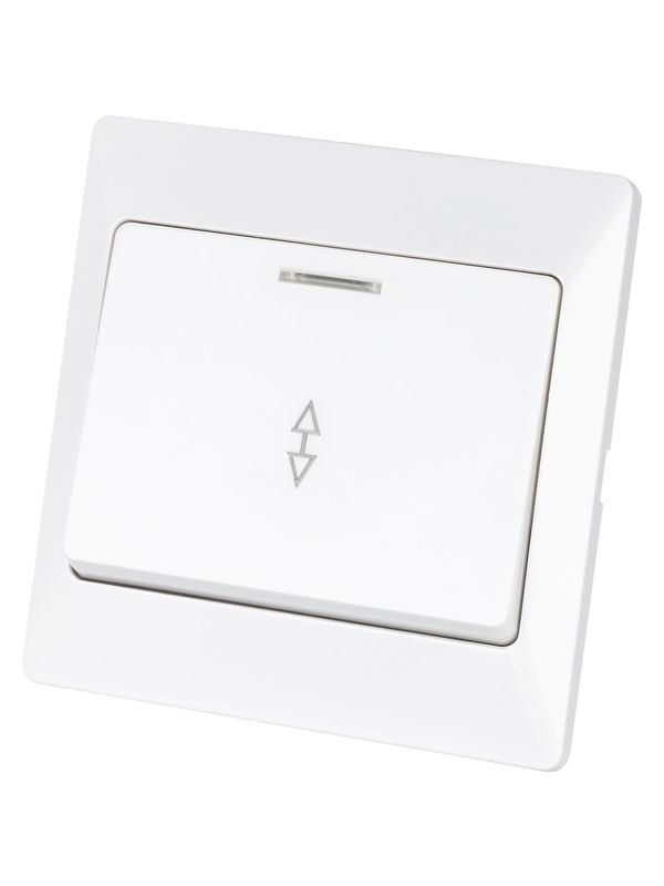Выключатель 1 кл. на 2 направления с подсветкой 10А белый "Ильмень"   TDM