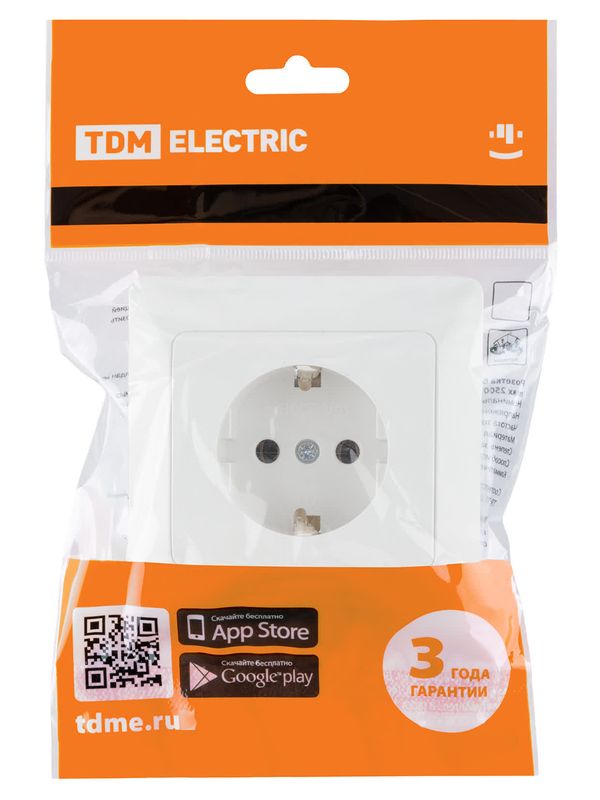 Розетка 2П+З 16А 250В белая "Ильмень" TDM