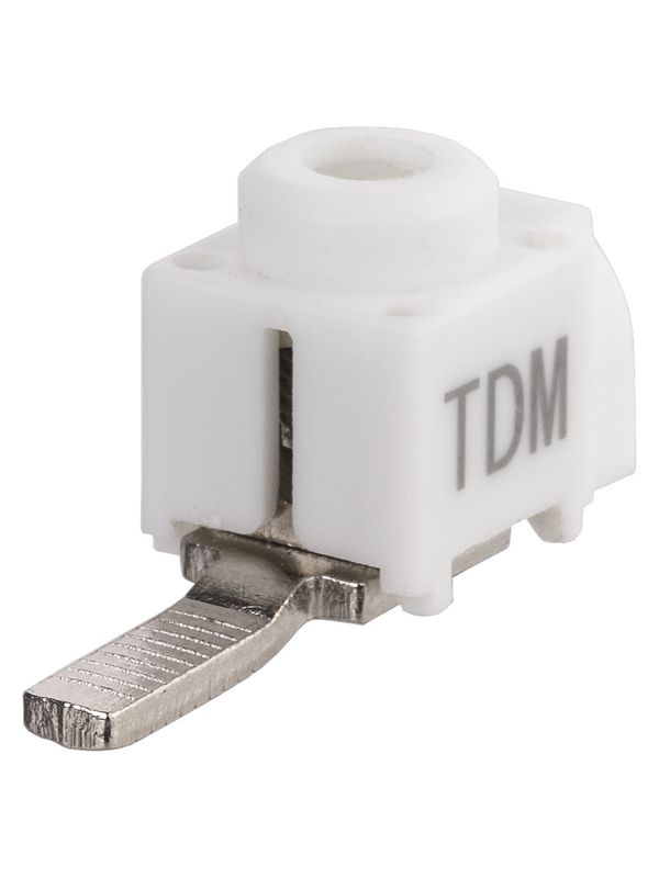 Вводная клемма для модульного оборудования изолированая, зажим винтовой 4-25мм², изогнутая, 100А, ввод прямой, PIN L-28мм TDM