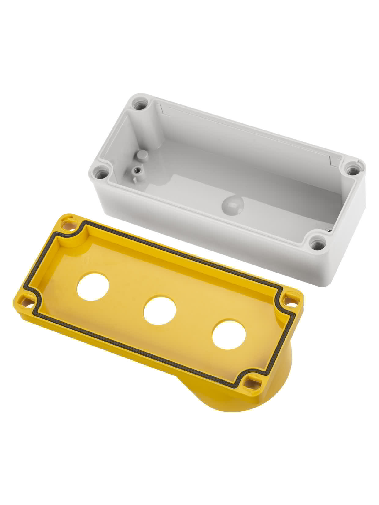 Корпус КП103 c козырьком для кнопок 3 места IP66 ABS желтый TDM SQ0705-0013
