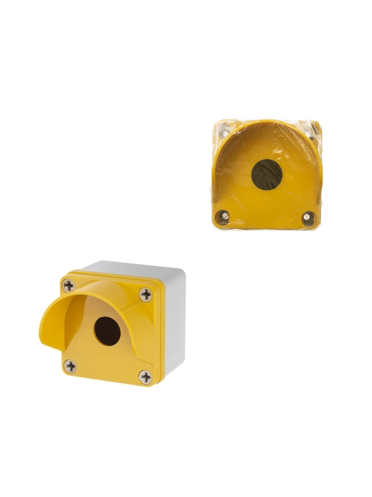 Корпус КП101 c козырьком для кнопок 1 место IP66 ABS желтый TDM SQ0705-0011