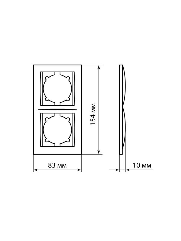 Рамка 2-х постовая вертикальная старинная бронза "Лама" TDM