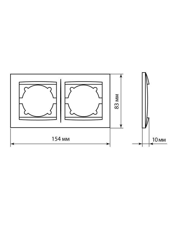 Рамка 2-х постовая горизонтальная старинная бронза "Лама" TDM