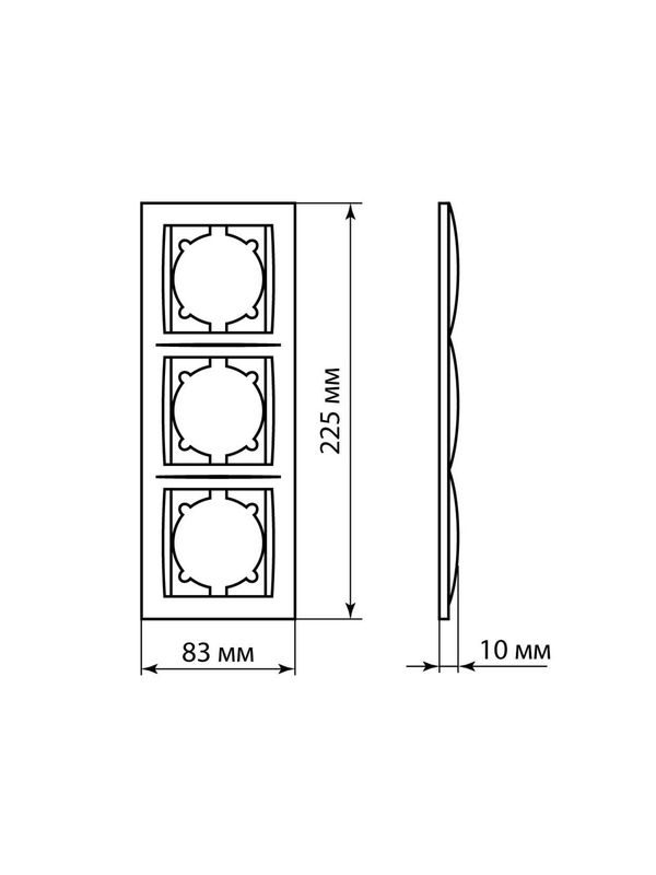 Рамка 3-х постовая вертикальная старинная бронза "Лама" TDM