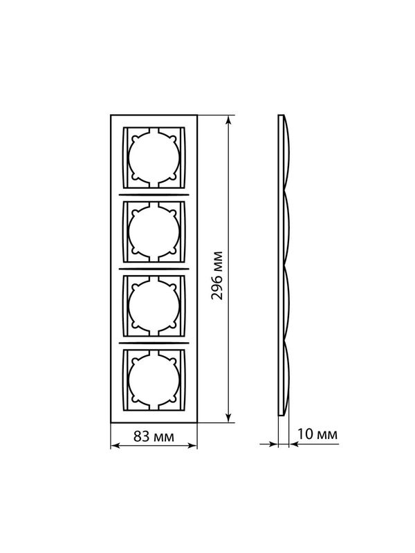 Рамка 4-х постовая вертикальная графит "Лама" TDM