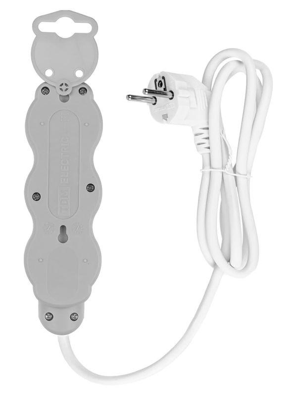 Удлинитель бытовой "Люкс" УЛ03 3 гнезда, 7м, с/з, с з/ш, ПВС 3х1мм2 16А/250В бело-серый TDM