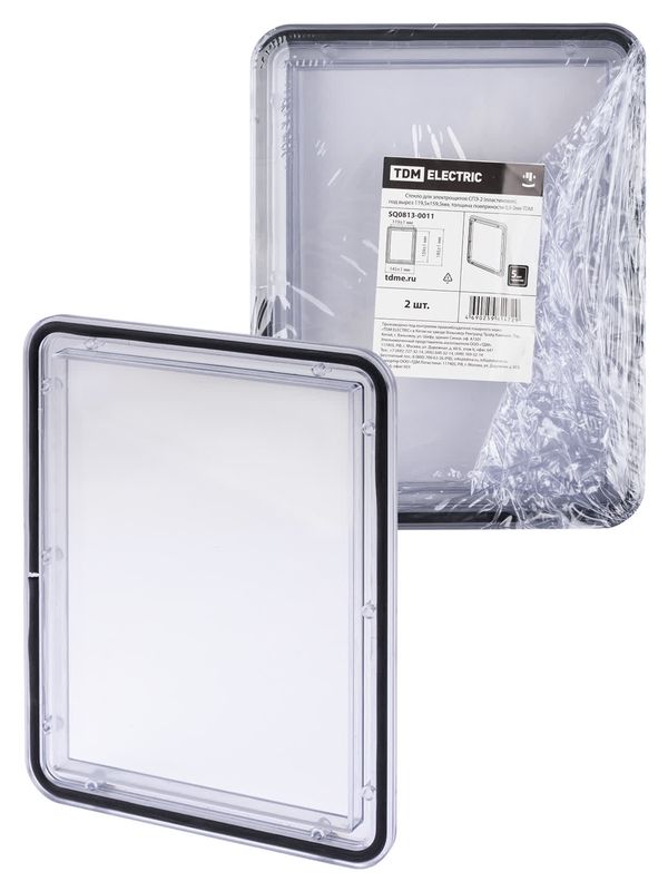 Стекло для электрощитов СПЭ-2 (пластиковое), под вырез 119,5х159,5мм, толщина поверхности 0,5-2мм, IP68 TDM