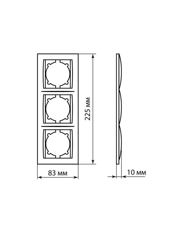 Рамка 3-х постовая вертикальная графит "Лама" TDM