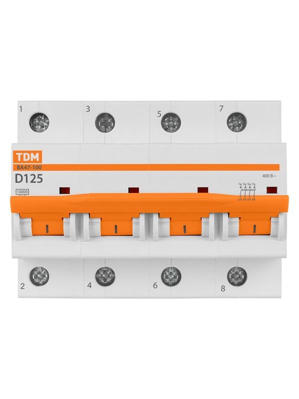Авт. выкл. ВА47-100 4Р 125А 10кА х-ка D TDM