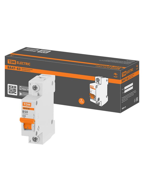 Авт. выкл.ВА47-63 1Р 50А 4,5кА х-ка B TDM