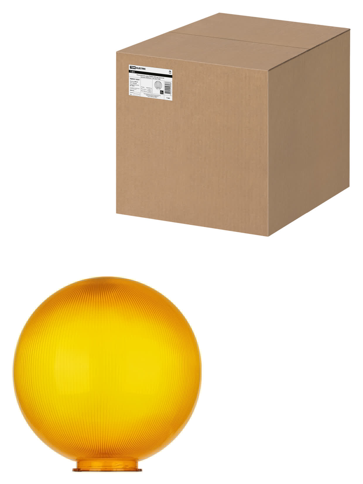 Рассеиватель шар ПММА 400 мм золотой призма (байонет 145 мм) TDM