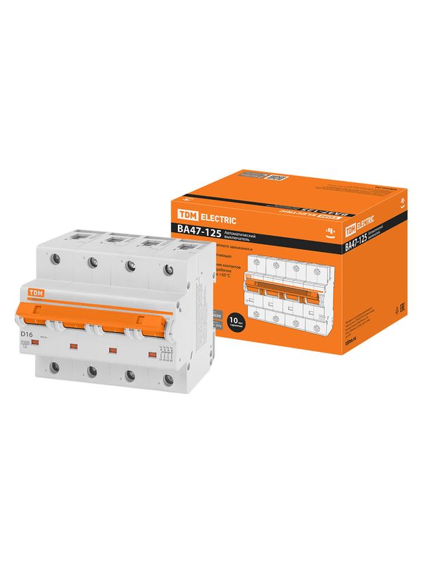 Авт. выкл. ВА47-125 4Р  16А 15кА х-ка D TDM