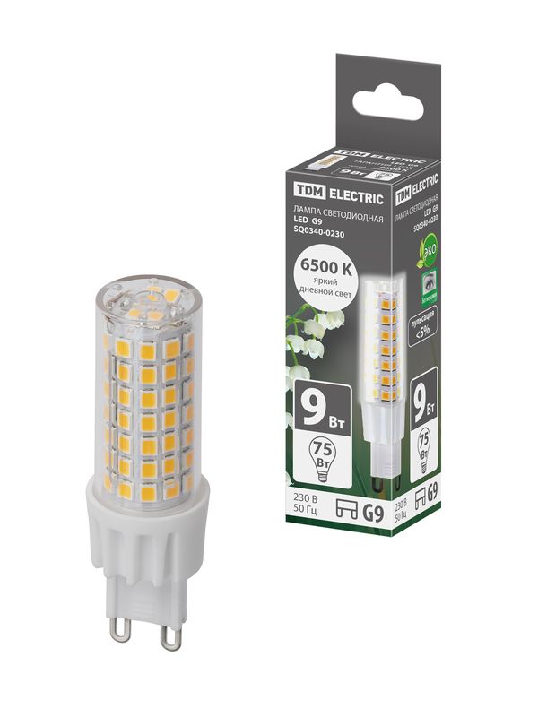 Лампа светодиодная G9-9 Вт-230 В-6500 К, SMD, 21,5x70,5 мм TDM — изображение 4