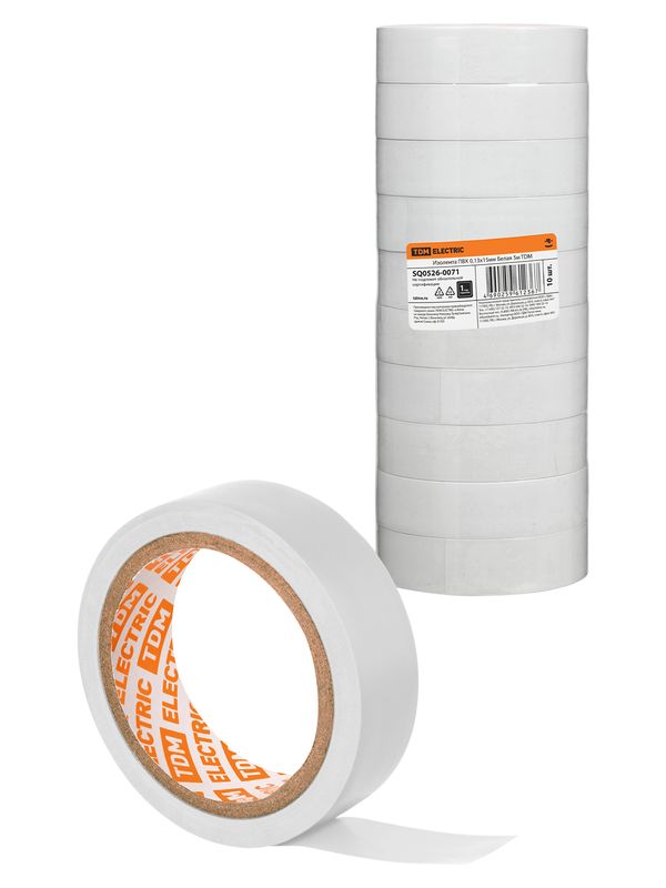 Изолента ПВХ 0,13х15мм Белая 5м TDM