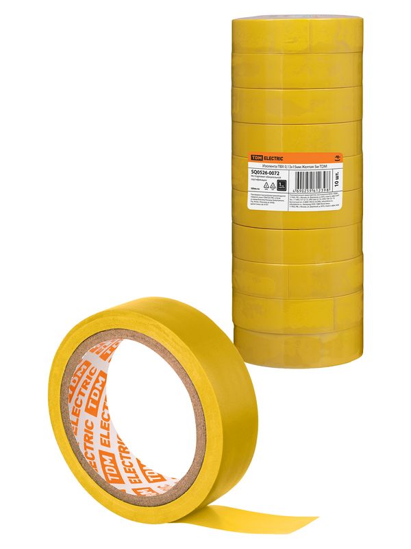 Изолента ПВХ 0,13х15мм Желтая 5м TDM