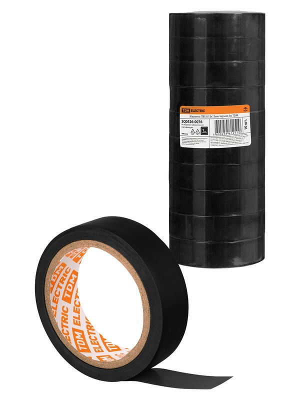Изолента ПВХ 0,13х15мм Черная 5м TDM