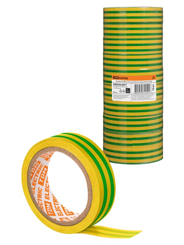 Изолента ПВХ 0,13х15мм Желто-зеленая 5м TDM