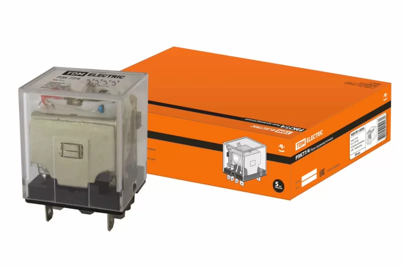 Реле РЭК77/4 с инд. 10А  12В DC TDM SQ0701-0056