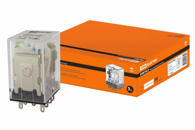 Реле РЭК78/3 с инд. 5А  12В AC TDM SQ0701-0060