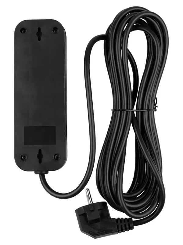 Удлинитель 3 гнезда, 7 метров, с/з, 10 А, 2300 Вт, черный, НАРОДНЫЙ У1-32049 (Ун1 320-0001)