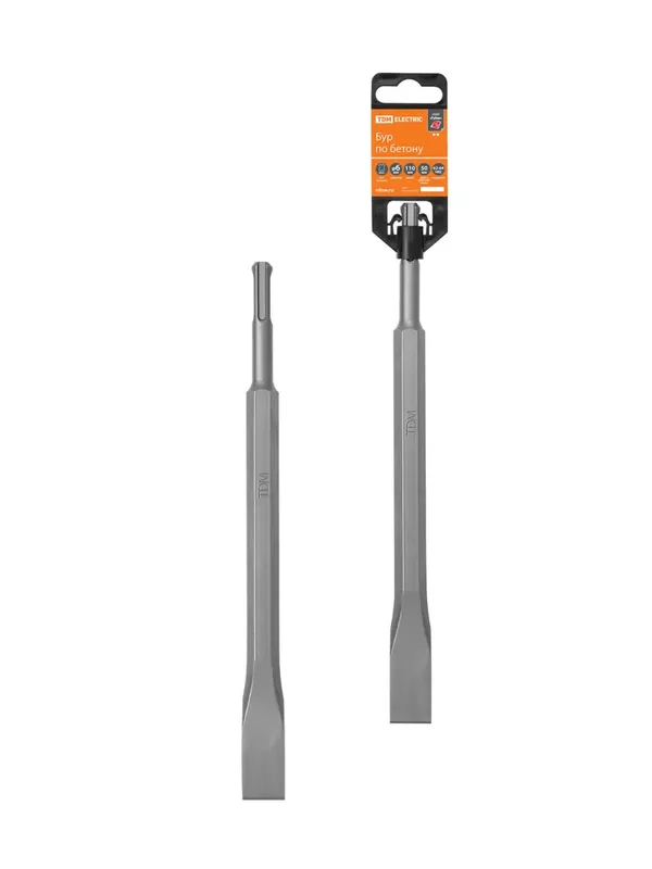 Зубило плоское 20×250 мм, SDS-Plus, пластиковый держатель, 1 шт, "Гранит" TDM