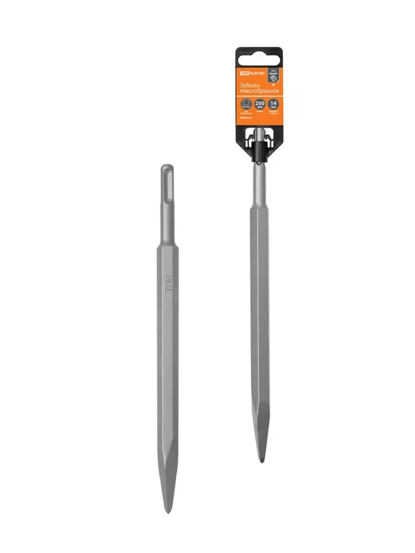 Зубило пикообразное 14×250 мм, SDS-Plus, пластиковый держатель, 1 шт, "Гранит" TDM