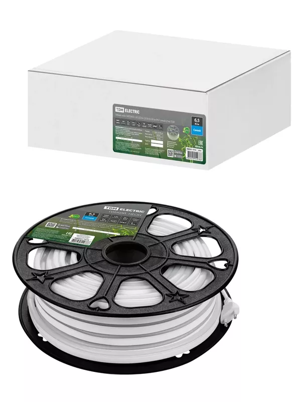 Гибкий неон SMD2835-120 LED/м-220 В-6,5 Вт/м-IP67-синий (25м) TDM