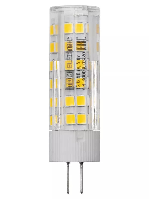 Лампа светодиодная G4-5 Вт-AC/DC 12 В-3000 К, SMD, 16x57 мм TDM — изображение 4
