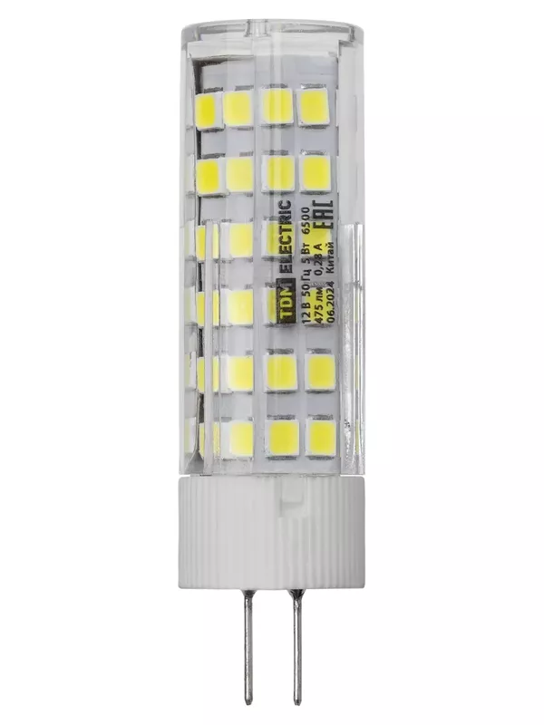 Лампа светодиодная G4-5 Вт-AC/DC 12 В-6500 К, SMD, 16x57 мм TDM — изображение 4