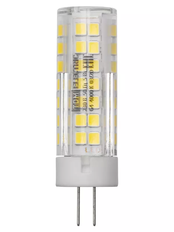 Лампа светодиодная G4-5 Вт-230 В-4000 К, SMD, 16x55 мм TDM — изображение 4