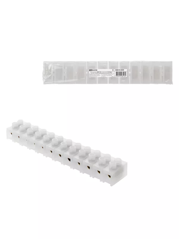 Зажим винтовой ЗВИ-150 полипропилен 10-35мм2 12пар 100°С белый (индивидуальная упаковка) TDM