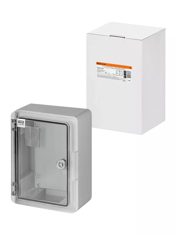Бокс пластиковый ЩМП-0-1, прозр. крышка, ABS, IP65, от -45 до +75 °С, навесной, (280x210x130) TDM