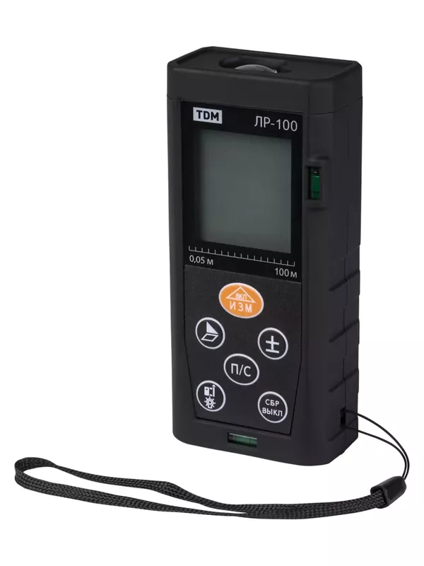 Лазерная рулетка ЛР-100, дальность 100 м, точность 2 мм, подсветка, IP54, 2хAAA, “Алмаз” TDM — изображение 2