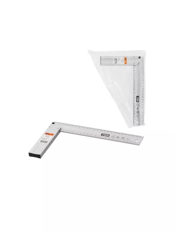 Угольник столярный 250 мм алюминиевый, усиленный, облегченная рукоятка, "Рубин" TDM